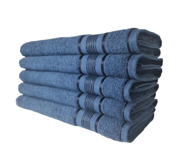 Kit 05 Toalha de Banho Super Gigante Egito Abraça Corpo Azul